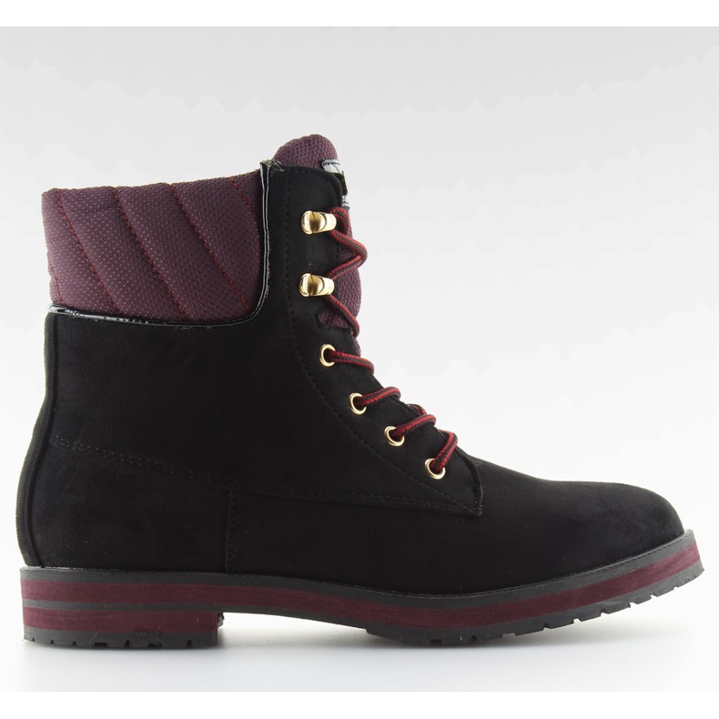 Botas de madeira de camurça preta das mulheres WD38 preto