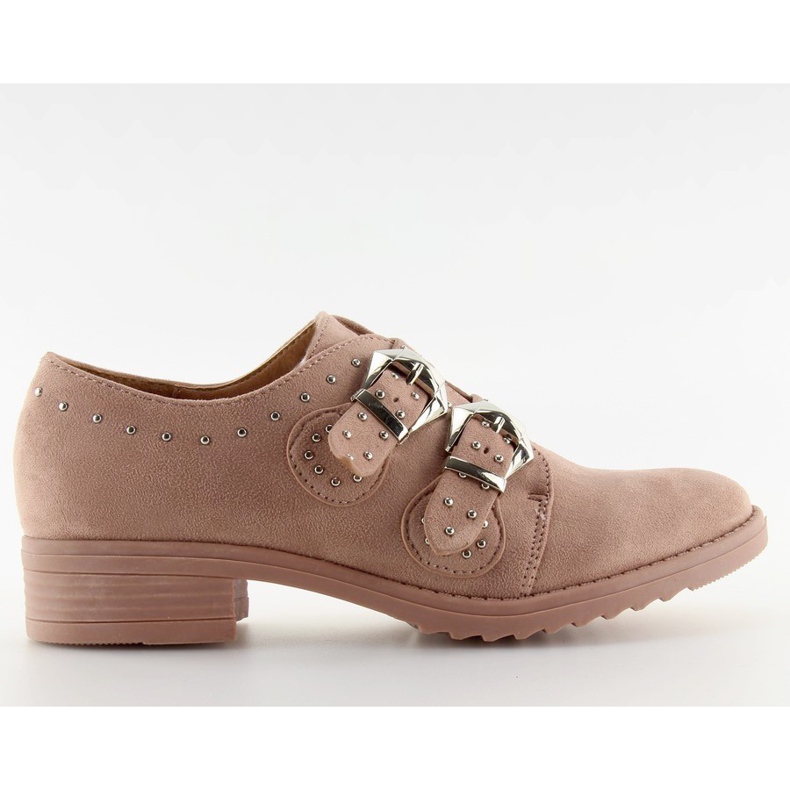 Mocassins femininos com tachas rosa FM217-34 rosa
