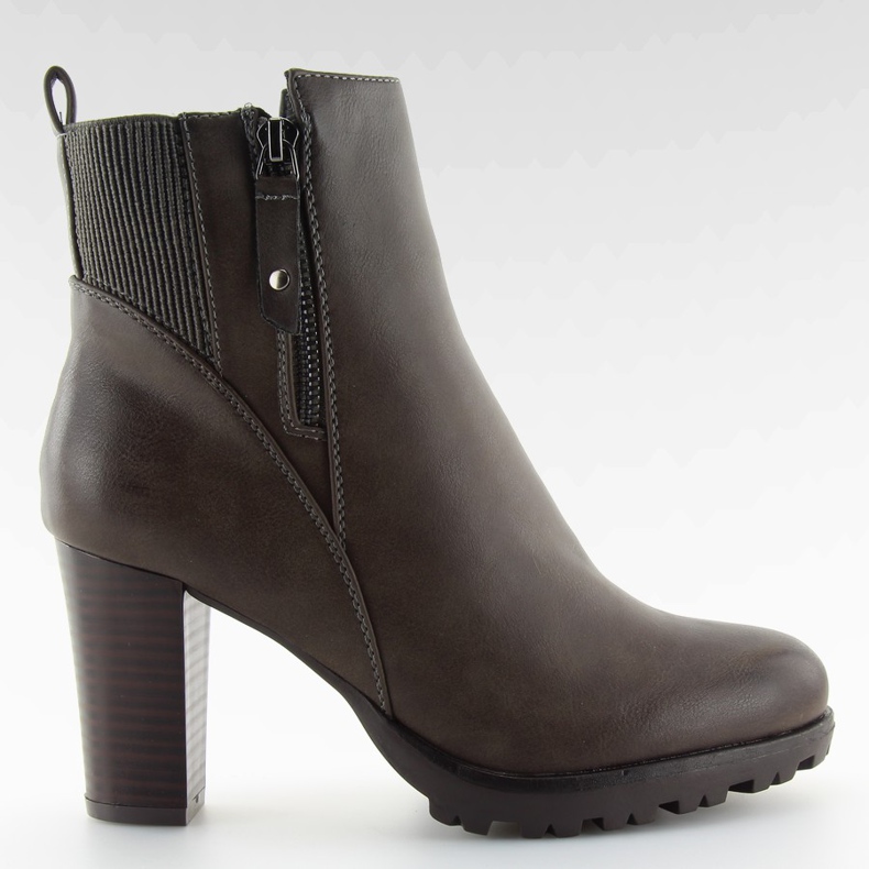Cinza Botas femininas de salto alto cinza JA3132 cinza