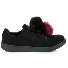 Vices New Collection Tênis com pompons destacáveis preto