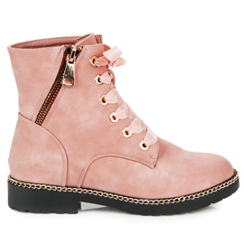 Vices New Collection Botins de camurça com fita rosa