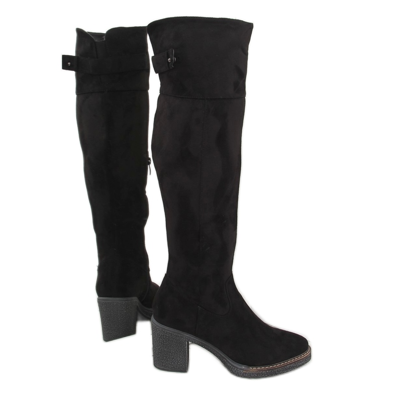 Botas femininas de camurça preta rb05p preta preto
