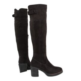 Botas de camurça de mulher cinza rb05p cinza