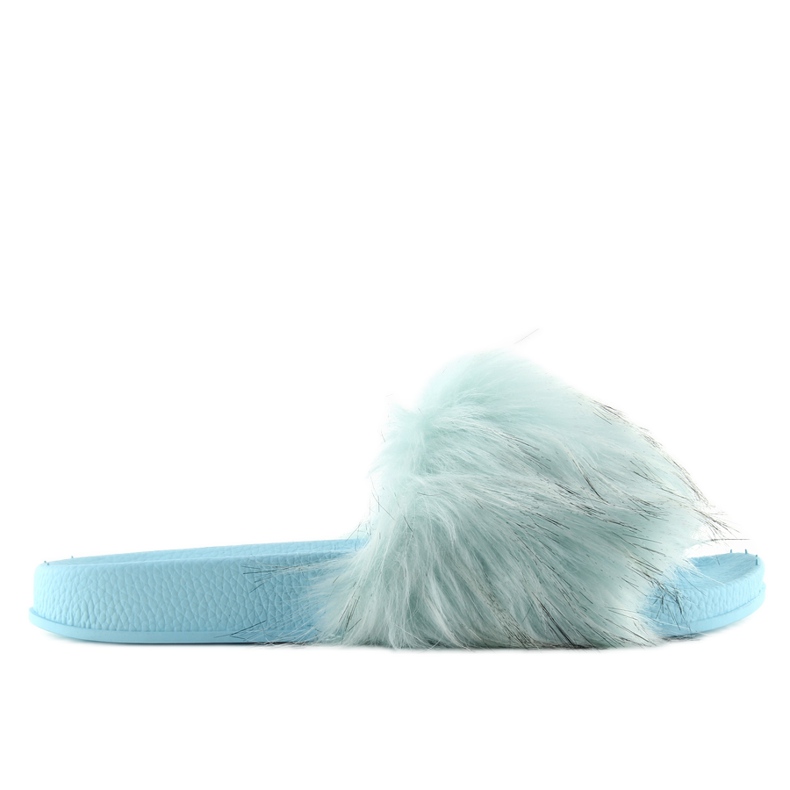 Chinelos com pelo azul 515-21 LT. azul
