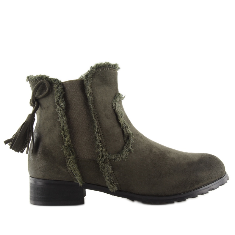 Botas femininas cáqui quente W156 verde