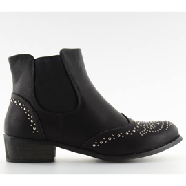 Botas Chelsea femininas pretas com tachas preto Botas Chelsea femininas pretas com tachas preto