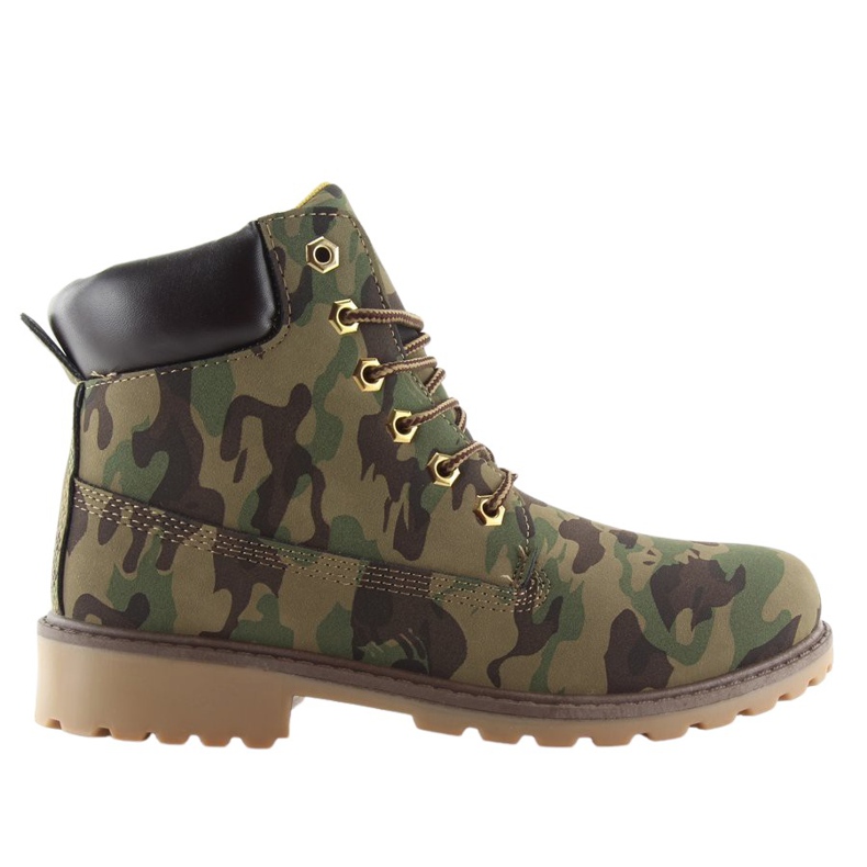 Botas de madeira monocolor BL83 camuflagem verde exército castanho