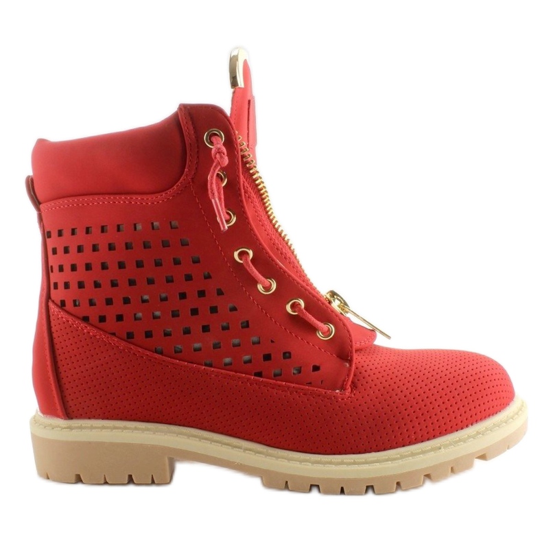 Balmanas a céu aberto, zíper dourado, vermelho R103 Vermelho