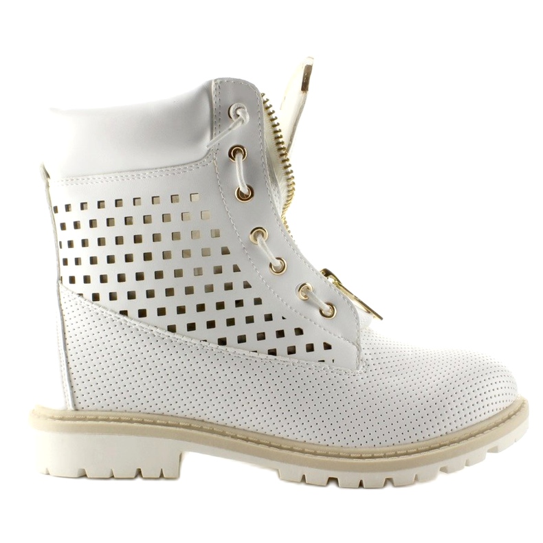 Bálsamo a céu aberto, zíper dourado, branco R103 Branco