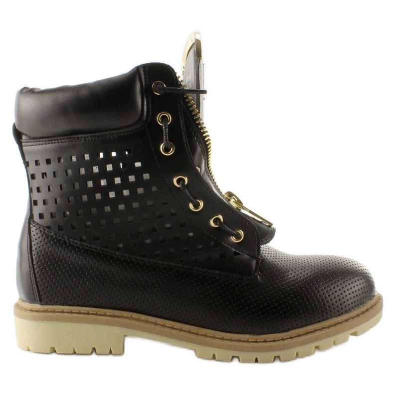 Balmanas a céu aberto, zíper dourado, preto R103 Preto