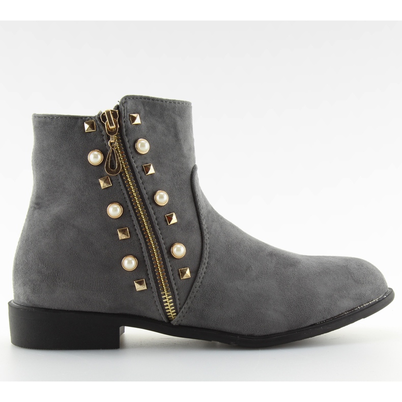 Botas com pérolas cinzentas 30708 cinza Botas com pérolas cinzentas 30708 cinza