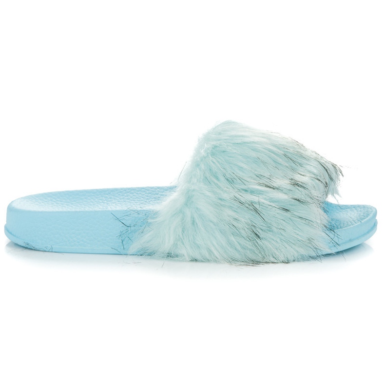 Chinelos Azuis Com Pele azul