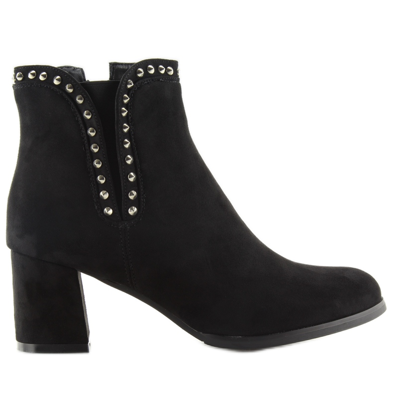 Botas pretas pretas de salto alto preto