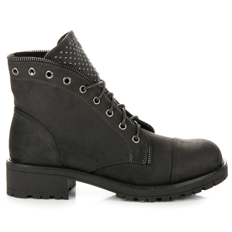 Flyfor Botas de trabalho com cordão cinza