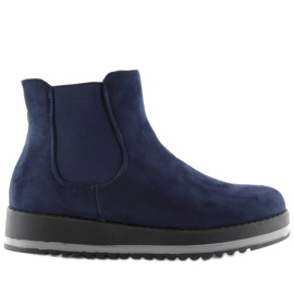 Botas Chelsea azul marinho com sola alta