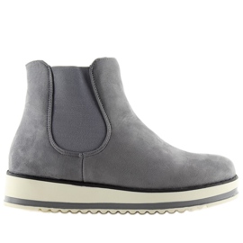Botas Chelsea com sola alta cinza K-105