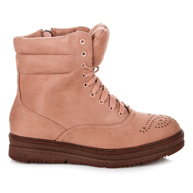 Vices Botas amarradas na plataforma rosa