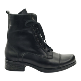 Botas de couro com zíper Angello 2060 preto Botas de couro com zíper Angello 2060 preto