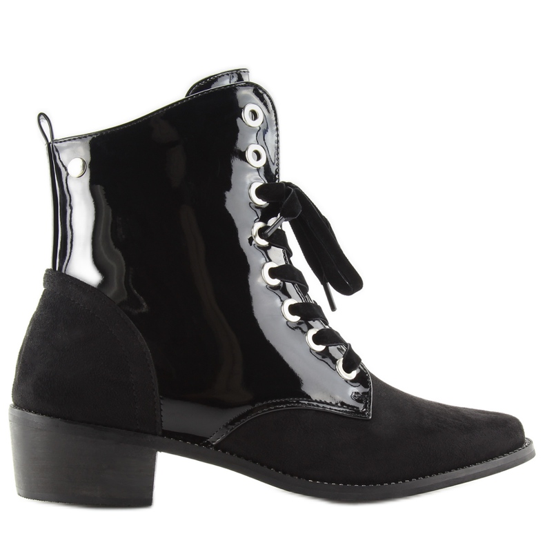 Botas Lacadas Lacado Preto Preto