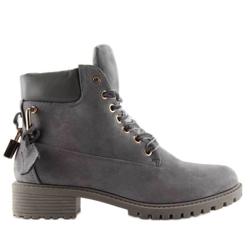 Botas de madeira cinza para mulheres AT-0623-L Cinza