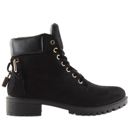 Botas pretas de madeira para mulheres AT-0623-L pretas preto