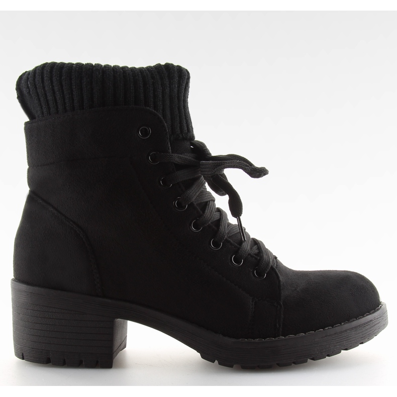 Botas pretas das mulheres lace-up preto NC103 preto