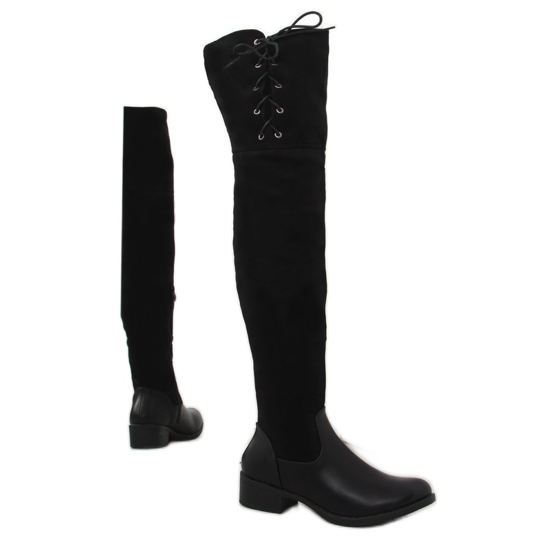 Botas mosqueteiras pretas FR-1152 pretas preto