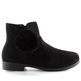 Botas femininas pretas com pompom X-15 preto Botas femininas pretas com pompom X-15 preto
