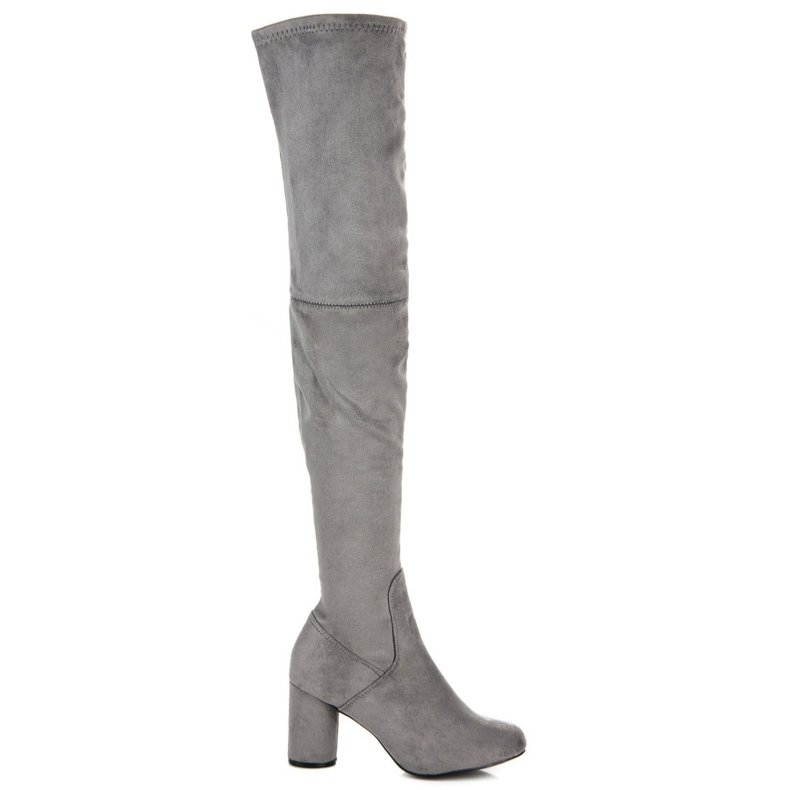 Vices Botas de cano alto com salto alto cinza Vices Botas de cano alto com salto alto cinza