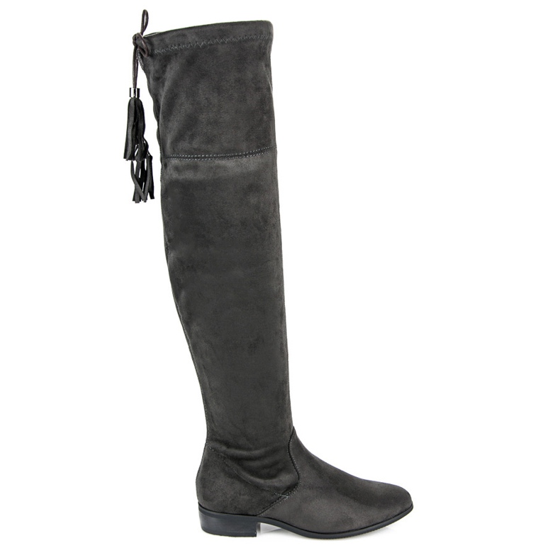 Yes Mile Botas over the knee com franjas cinza Yes Mile Botas over the knee com franjas cinza