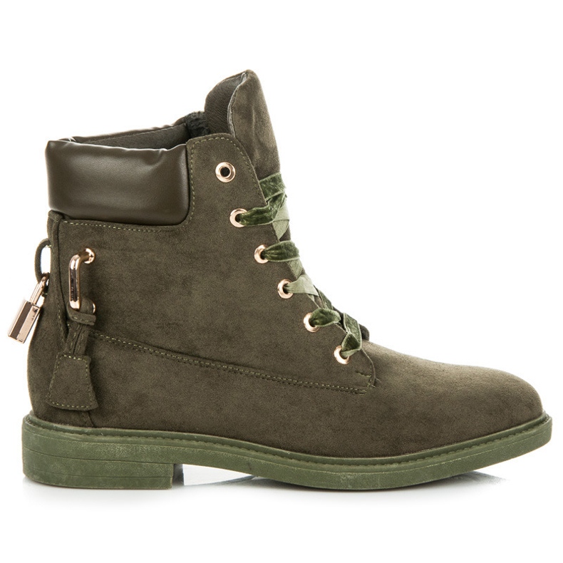 Ideal Shoes Trabalhadores de camurça amarrados com uma fita verde Ideal Shoes Trabalhadores de camurça amarrados com uma fita verde