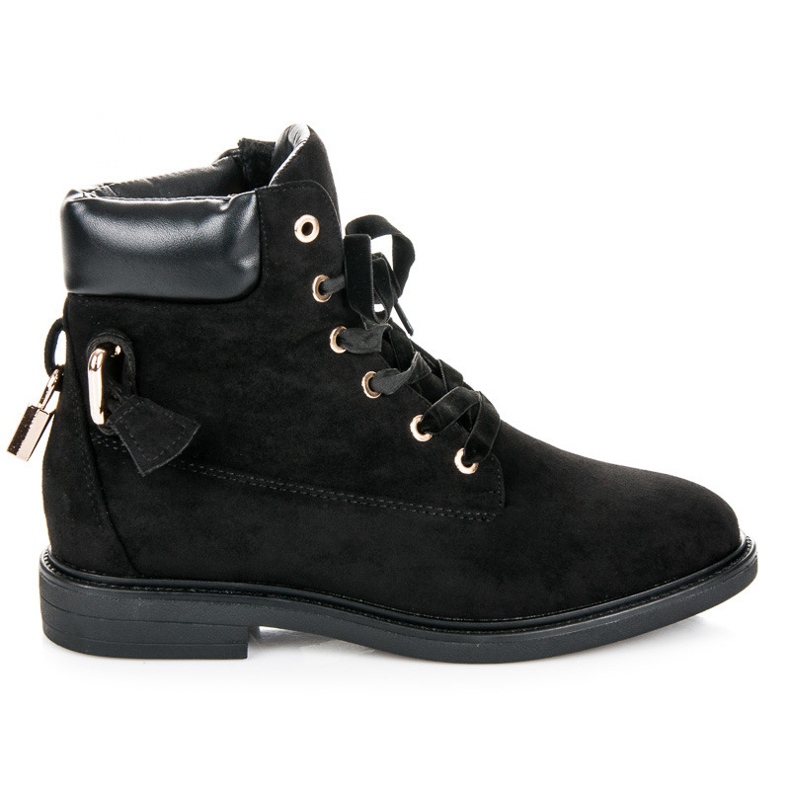 Ideal Shoes Trabalhadores de camurça amarrados com uma fita preto