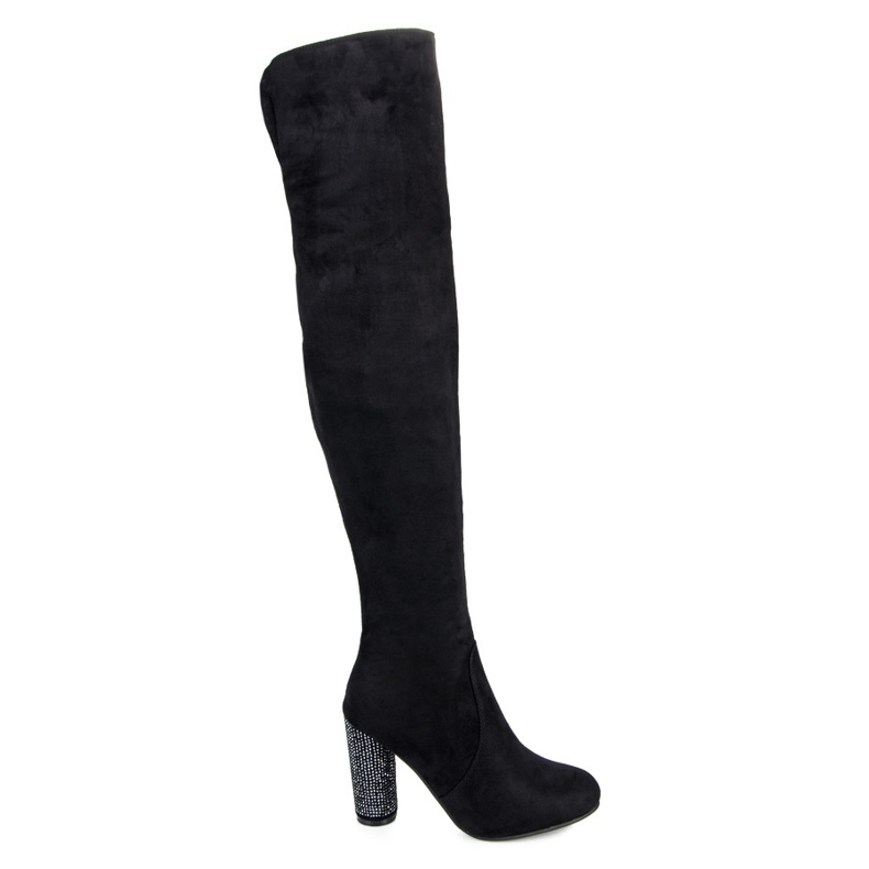 Seastar Botas acima do joelho com cristais preto Seastar Botas acima do joelho com cristais preto