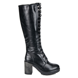 Seastar Botas com cadarço na plataforma preto