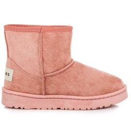 Bella Paris Botas de camurça para neve rosa