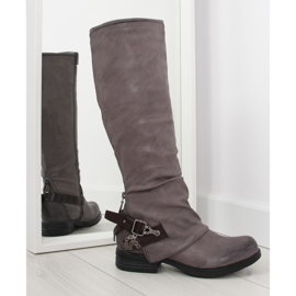 Botas de equitação cinza F2180 cinza marrom