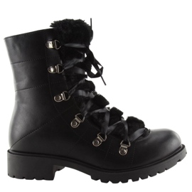 K90 Botas pretas com pelo preto