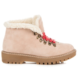 Vices Botas baixas com casaco de pele de carneiro marrom