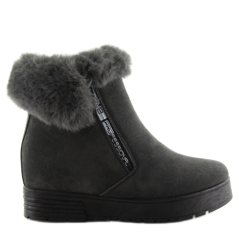 Botas de cunha cinza XY-299 cinza