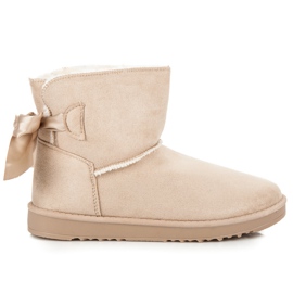 Botas de neve com laço castanho