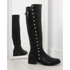 Botas de montar com tachas pretas PE115P pretas preto Botas de montar com tachas pretas PE115P pretas preto