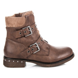 Kayla Botas de salto baixo castanho