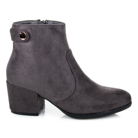 Laura Mode Botas cinzentas no poste cinza Laura Mode Botas cinzentas no poste cinza