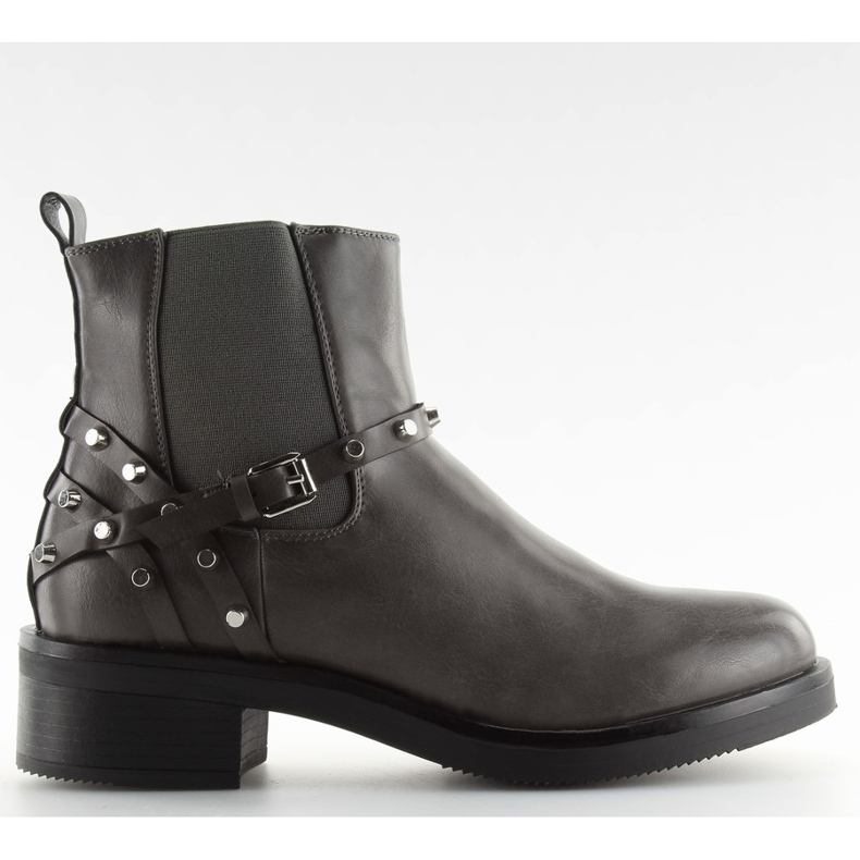 Botas Chelsea de mulher cinza cinza com tachas