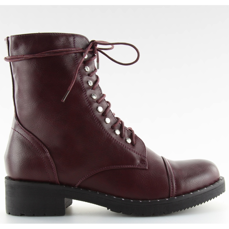 Botas Botins com Vinho Tinto Borgonha multicolorido vermelho