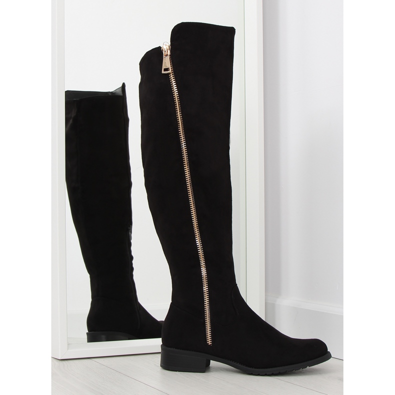 Botas de equitação para mulher negra 6811-PG preta preto