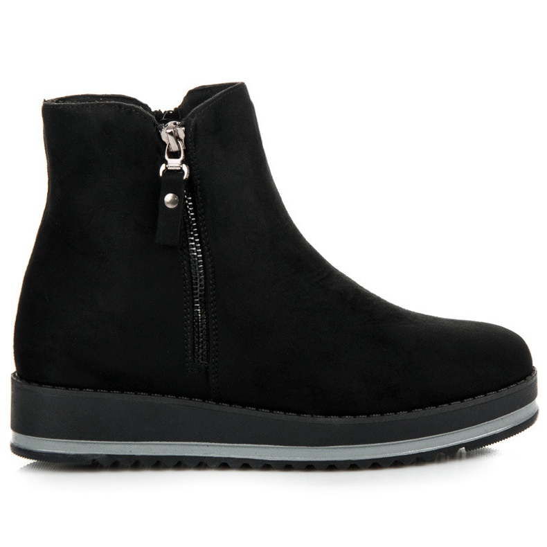 Botas de camurça na plataforma preto Botas de camurça na plataforma preto