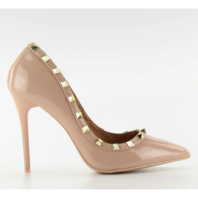 Bombas em salto agulha Valentina bege LL-76P Bege