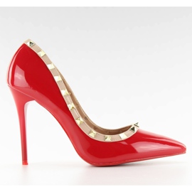 Bombas em salto agulha Valentina vermelho LL-76P Vermelho marrom