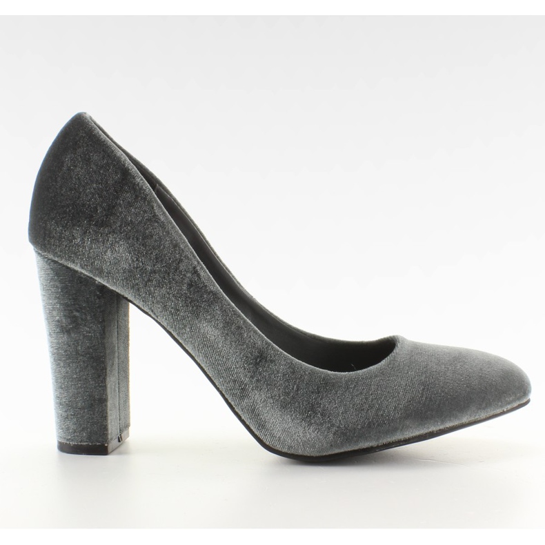 Bombas de veludo largo post LE018 Grey cinza